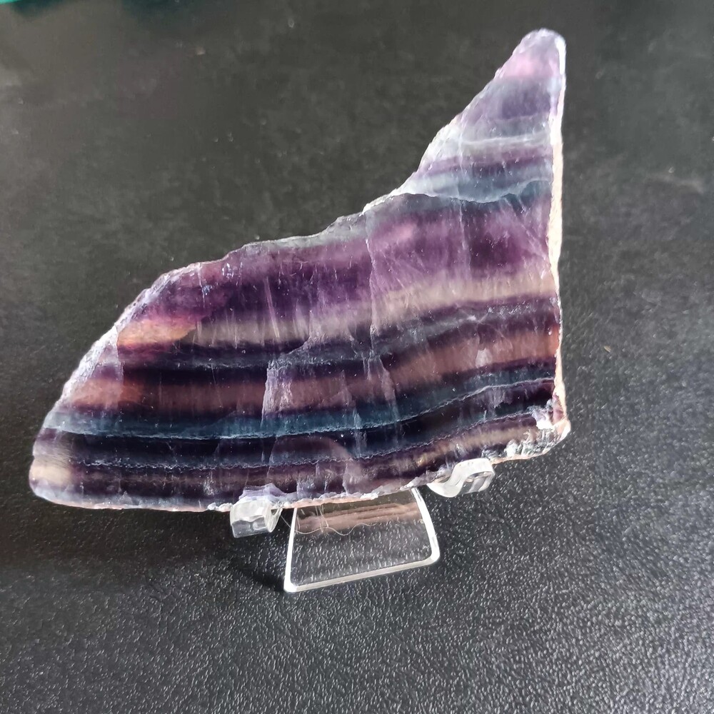 Florite Slab Purple Crystal with Acrylic Display Stand